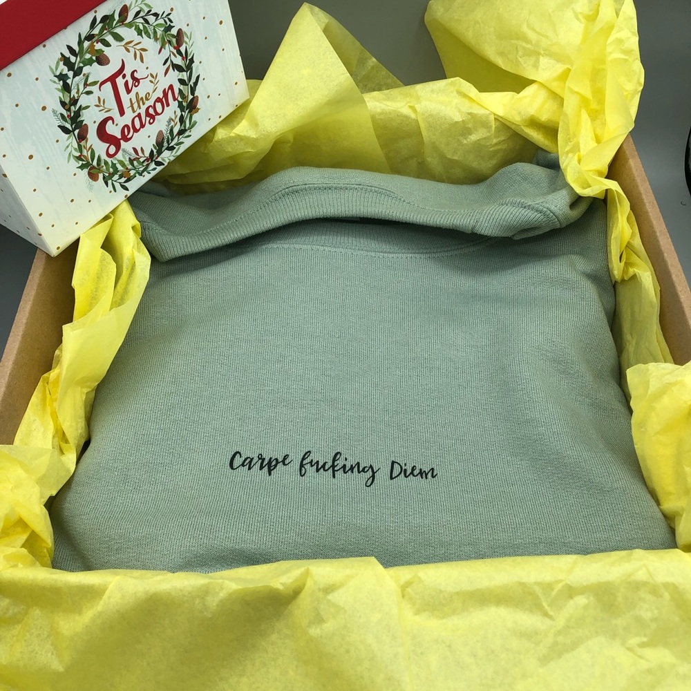 “Carpe fucking diem” men’s crew neck